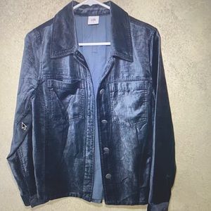 Cabi Tuesday Topper Dark Gray velour Jacket. Small